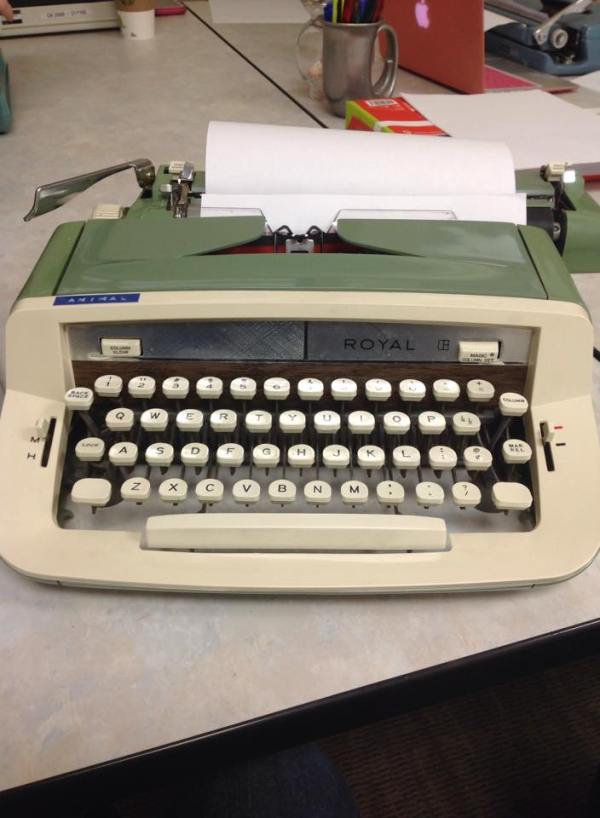 My typewriter was named Animal. The typewriters in the room were each named after a different member of the Muppet band.